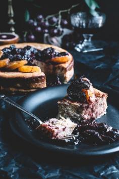 
                    
                        Blood Orange Ricotta Cheesecake with Red Wine Glazed Figs
                    
                