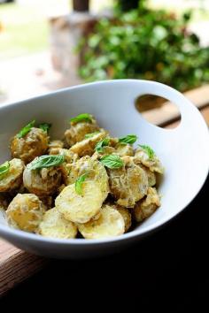 Creamy Lemon Basil Potato Salad: What to do about the lemon and basil. Love the texture of the potato as well. Hankering for a Napa Valley Sauvignon Blanc with hints of herbs and citrus. @Ree Drummond | The Pioneer Woman