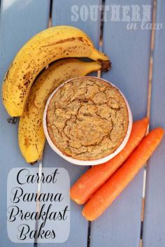 Healthy, Gluten Free Carrot Banana Breakfast Bakes Daniel Fast approved if you use the sugar-free applesauce instead of egg!