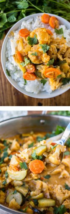 
                    
                        6 Ingredient One Pot Vegetable Curry from The Food Charlatan // You are one hour away from a delicious dinner and only 5 minutes of dishes! My kids love this.
                    
                