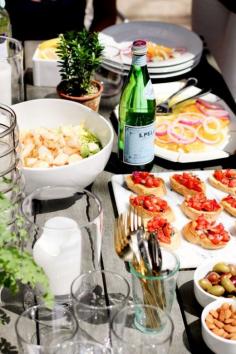 
                    
                        Appetizers served buffet style with sparkling water
                    
                