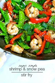 
                    
                        Who doesn't love a quick stir fry that comes together in minutes?! A perfect busy weeknight meal that is crazy easy and packed full of delicious asian flavor- This simple shrimp and snow pea stir fry is just that! www.firsthomelove... #DINNER #stirfry #shrimp #recipe #easy #healthy #nocarb #lowcarb
                    
                