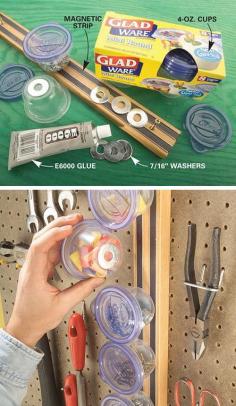 
                    
                        Garage Storage on a Budget • Ideas and tutorials, including this "magnetic mini storage" by 'Family Handyman'...
                    
                