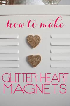 
                    
                        Make these glitter heart magnets for yourself or your bff!  They are fast,  easy and super cute.
                    
                