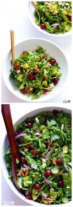 Grape, Avocado & Arugula Salad -- this simple salad is fresh, light, and full of wonderful sweet flavors | #salad #recipe #glutenfree