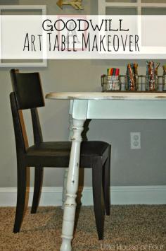 
                    
                        Before and after Goodwill table makeover
                    
                