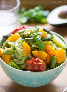 
                    
                        Avocado Pesto Pasta Salad with Roasted Summer Vegetables | sweetpeasandsaffr...
                    
                