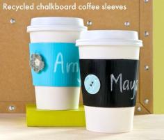 Upcycling Coffee Sleeves With Chalkboard Paint