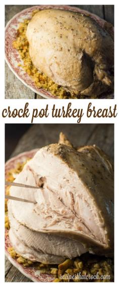 
                    
                        Crock Pot Turkey Breast ~ juicy and flavorful... say goodbye to dry tasteless turkey forever!
                    
                
