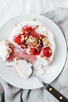 
                    
                        Rhubarb Raspberry Meringues with Pistachio Crumble
                    
                