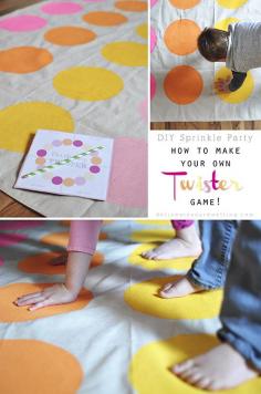 
                    
                        How to make a customized DIY Twister game for a Sprinkle birthday party! Delineateyourdwel...
                    
                