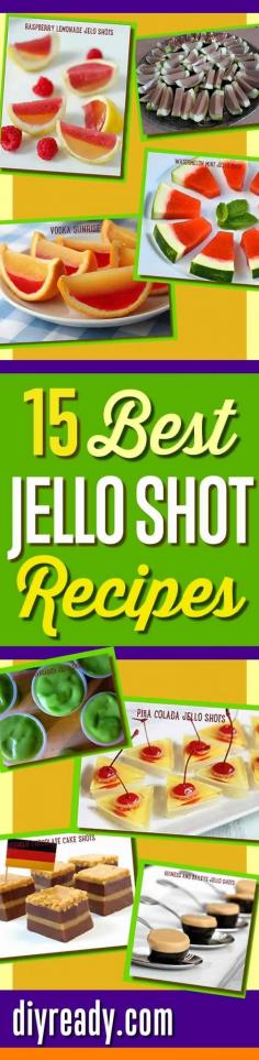 
                    
                        Best Jello Shot Recipes and Cool Drink Ideas for Cocktail Parties. How To Make Creative Jello Shots from Scratch with these amazingly delicious ideas for a jello shot sure to impress! Watermelon, Pina Colada, Raspberry Lemonade, Vodka Sunrise, even German Chocolate Cake diyready.com/...
                    
                