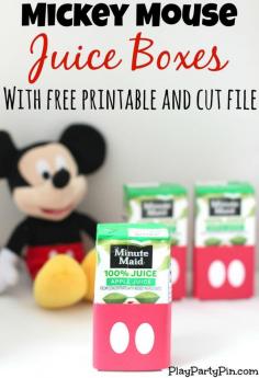 
                    
                        Easy DIY Mickey Mouse Juice Boxes with Free Printable and Cut File from playpartypin.com #MickeyMouse #freeprintable #party
                    
                