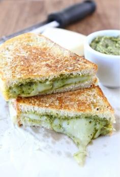 
                    
                        Parmesan Crusted Pesto Grilled Cheese Sandwich on twopeasandtheirpo... One of my favorite grilled cheese!
                    
                