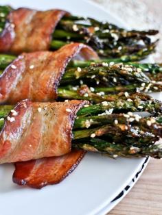 Bacon Wrapped Caramelized Sesame Asparagus Recipe ~ wonderful Southern side dish