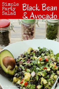 
                    
                        Simple Party Salad - Black Bean and Avocado via Kitchen Stewardship
                    
                