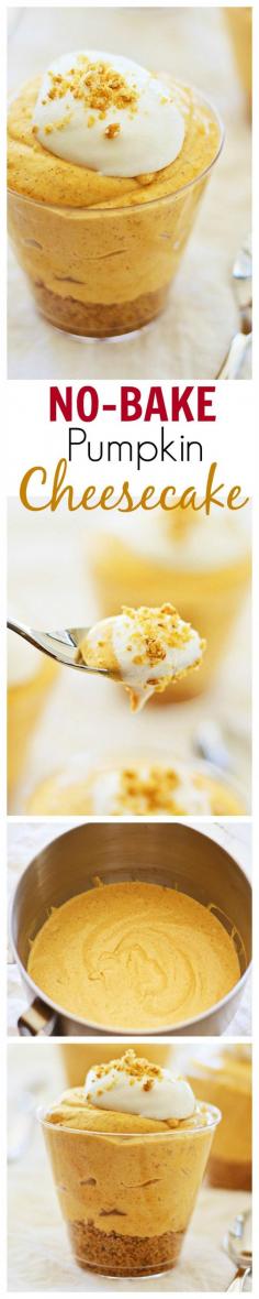 No Bake Pumpkin Cheesecake #food #yummy #delicious