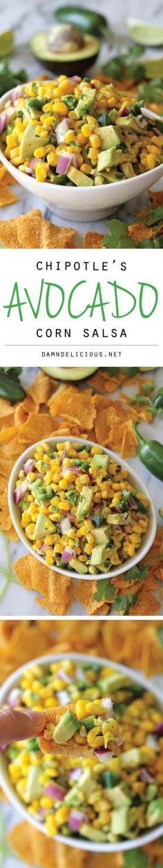 
                    
                        Avocado Corn Salsa - Tastes just like Chipotle's corn salsa but it's really a million times better!
                    
                