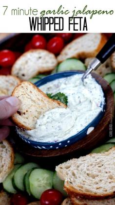 
                    
                        7 Minute Garlic Jalapeno Whipped Feta Dip or Spread - quick, easy, fool proof, STRESS FREE appetizer this holiday season that everyone will love!
                    
                