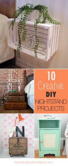 10 Creative DIY Nightstand Projects • Lots of Ideas & Tutorial. We have 4 drawers available and I think I will use them as a night stand....