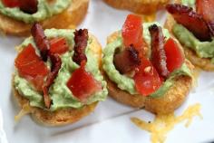 Grilled Cheese Guacamole- Bacon Bruschetta | Recipe Girl