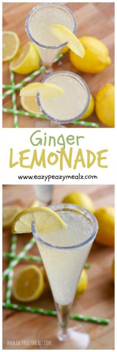 
                    
                        Ginger Lemonade: A sparkling ginger lemonade made with two easy ingredients. Perfect party punch, fun for kids and adults! - Eazy Peazy Mealz
                    
                
