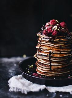 
                    
                        Coconut pancakes with chocolate sauce
                    
                