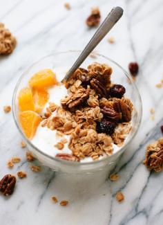 
                    
                        Simple and healthy, maple-sweetened granola with orange zest and dried cranberries. This granola just happens to be gluten free and vegan, too!
                    
                