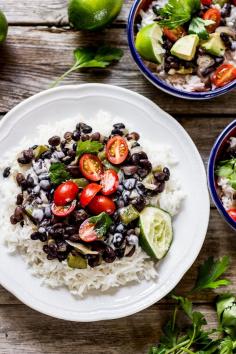 cuban-style black beans + rice with coconut cream | The Clever Carrot #healthy #vegetarian #recipe #tropical #riceandbeans