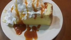 
                    
                        Sugar free cheesecake with a cheat of caramel (Cell photo by Trisha)
                    
                
