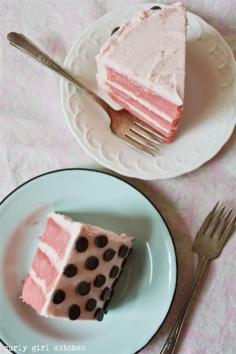 
                    
                        Stripes and Polka-dots Strawberry Rhubarb Cake
                    
                