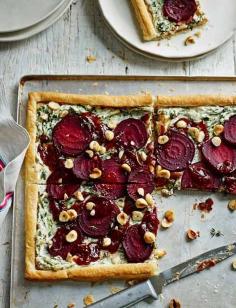 
                    
                        Beetroot, goats’ cheese and hazelnut tart
                    
                