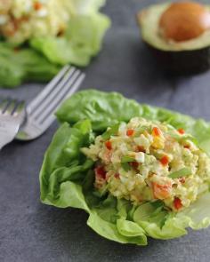 
                    
                        Creamy avocado sriracha egg salad. The answer to boring lunches.
                    
                