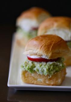 Lump crab and avocado sliders....a really nice alternative to burgers.  I also put it on crackers. Whatever its on, it is yummy!