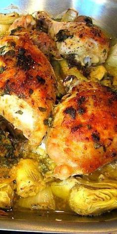 
                    
                        Baked Artichoke Chicken . . .won best recipe on The Chew. I've decided to marinate my chicken for a day or two so hopefully this is even better! - pinsshare.blogspo...
                    
                
