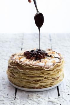 
                    
                        Toasted Coconut Cream Rum and Chocolate Mousse Crepe Cake
                    
                