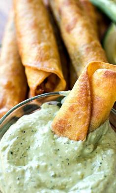 
                    
                        Zesty Chili-Lime Chicken Taquitos with Jack Cheese and Roasted Corn, with Cool Avocado  Jalapeno Ranch Dipping Sauce Recipe
                    
                