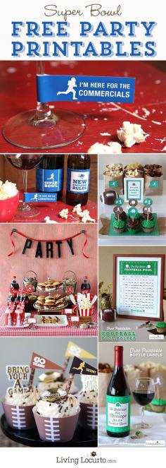 
                    
                        Super Bowl Free Party Printables. Fun Football party ideas! LivingLocurto.com
                    
                