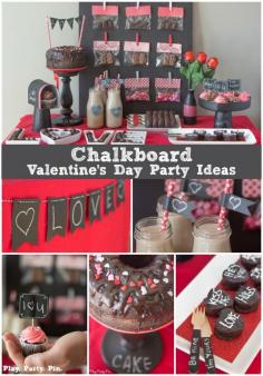 
                    
                        Chalkboard + chocolate Valentine's Day party ideas, also known as a chalklate (chalk + chocolate) party! Such a cute and modern Valentine's day party idea from www.playpartypin.com
                    
                