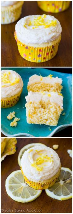 
                    
                        These sunshine sweet homemade lemon cupcakes are incredibly soft and bursting with lemon flavor!
                    
                