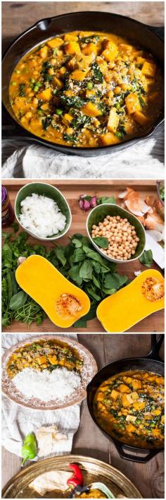 Chickpea and Butternut Squash Curry by vikalinka #Curry #Chickpea #Butternut_Squash #Healthy