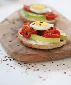 
                    
                        Healthy Avocado Toast with Cream Cheese, Roasted Tomatoes and Boiled Eggs www.simplestyling...
                    
                