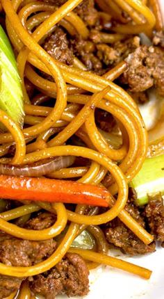 
                    
                        Ground Beef Lo Mein ~ Don't call takeout... This beef lo mein is tasty, economical and pretty close to the restaurant version.
                    
                