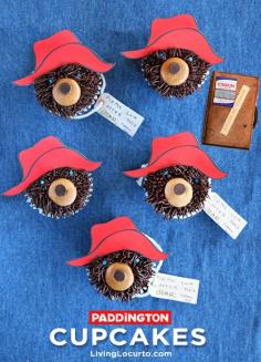 
                    
                        How to make Paddington Bear Cupcakes. So cute and easy! Perfect for a kids birthday party. LivingLocurto.com
                    
                