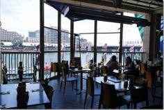 
                    
                        Dining room with a view of Cockle Bay Wharf
                    
                