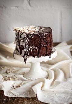 
                    
                        dark chocolate and coconut ganache cake.
                    
                