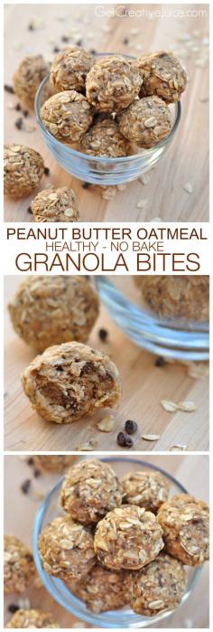 Peanut Butter Oatmeal Energy Bites - no bake, healthy, and the perfect snack food for kids or adults.