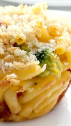 
                    
                        Mac and Cheese Cups with Broccoli and Bacon Recipe ~A fun dinner for the entire family, ready in under 30 minutes!
                    
                