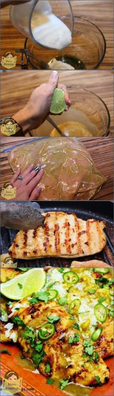 
                    
                        Coconut Lime Chicken - This Indonesian inspired dish is a favorite of my teens, and works great for every parent playing taxi cab driver because you throw the marinade together, shove the chicken in, then grill it up when you get everyone back home!  So fabulous!  Step-by-step photos!
                    
                