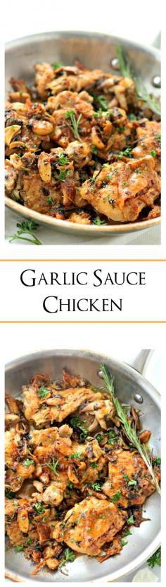 
                    
                        Garlic Sauce Chicken – Pan-Seared Chicken Thighs prepared in an amazing garlic sauce.
                    
                